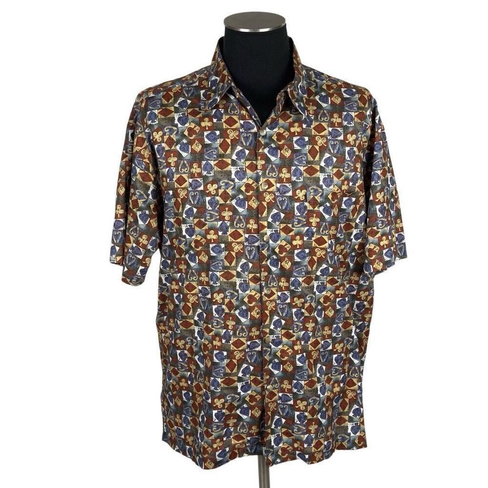Kahala‎ 100% Cotton Novelty Short Sleeve Hawaiian Shirt - Men’s L